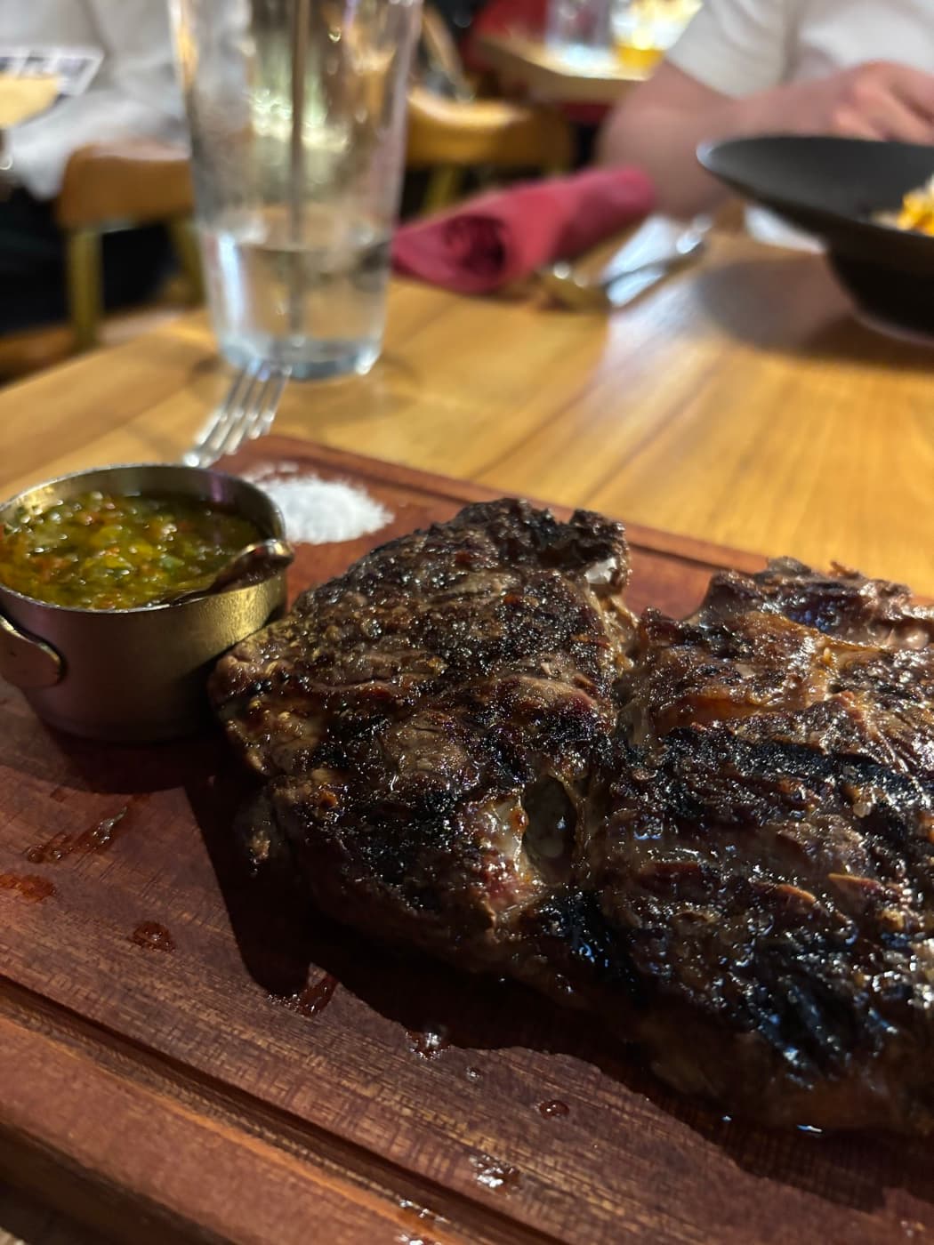 Grilled ribeye with chimichurri
