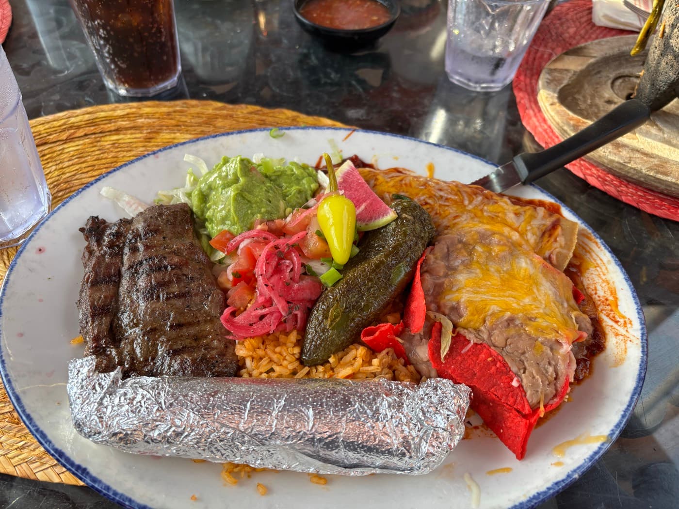 Mexican steak plate